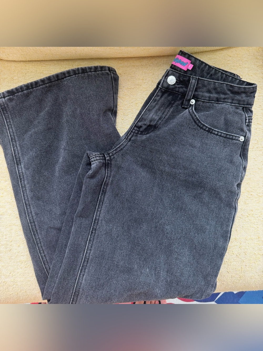 Edikted Black Washed Raelynn Denim Jeans Size XS